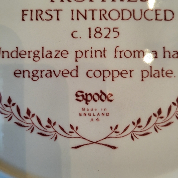 SPODE Archive Collection Regency Series TROPHIES 11" Dinner Plate Cranberry Red - Picture 4 of 6
